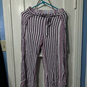 Purple and White Striped Pants